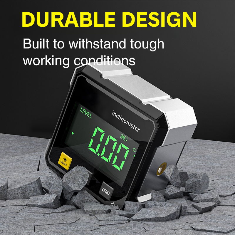 Magnetische digitale Winkelmessuhr mit 4 Seiten und Laser