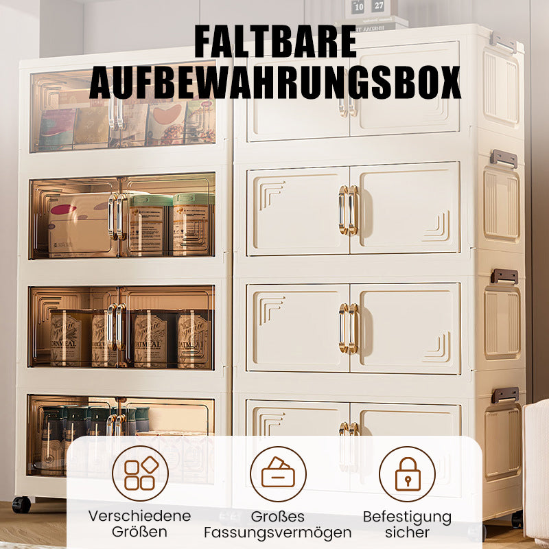 Faltbare Aufbewahrungsbox mit Deckel, 1-5 Etagen mit Rollen für Küche, Schlafzimmer, Bad, Lager, Küche, Heimaufbewahrung, stapelbarer Organizer🗄️