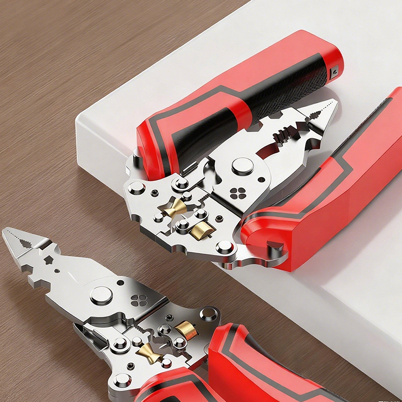 16-in-1 faltbare multifunktionale Abisolierzange mit Spannungsprüfer