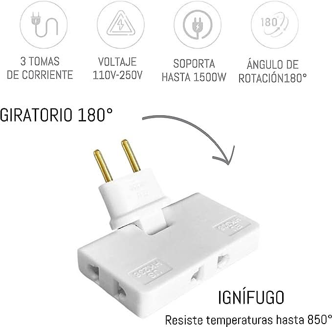 180° drehbare 3-fach-Steckdose