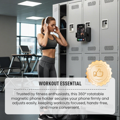 360° drehbarer magnetischer Handyhalter für das Fitnessstudio