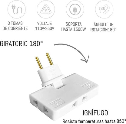 180° drehbare 3-fach-Steckdose